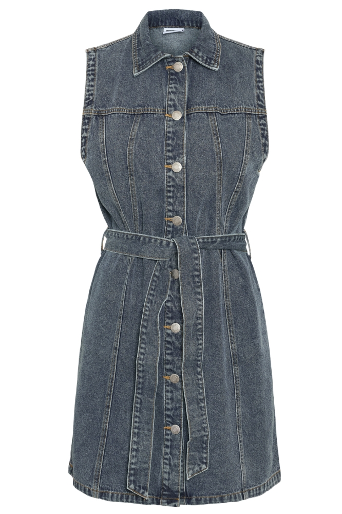 NMALVI S/L SHORT TIE DRESS BS023MB 27034286 MEDIUM BLUE DENIM